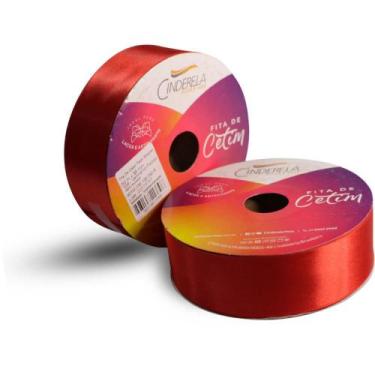 Imagem de Fita de Cetim 38MM 50M Vermelho Paixão - Fitas Cinderela