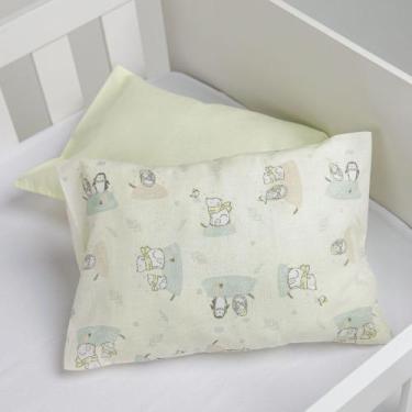 Imagem de Kit 2 Fronhas Papi Algodão 40x28cm Urso Polar, Amarelo, Único