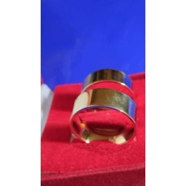 Imagem de Noivado Casamento Ouro 18 Kilates  10 mm 12 Gramas Maciço Alianças Ret