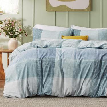 Imagem de Capa de Edredom Bedsure King Size Reversível - Padrão Buffalo Plaid Az