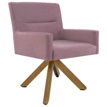 Imagem de Poltrona Giratória Angel B305 Veludo Rosa Domi
