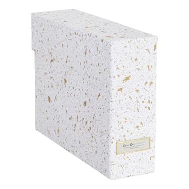 Imagem de Bigso Lovisa – Caixa de armazenamento com 12 arquivos – Caixa de armazenamento de papel com suporte de etiqueta de metal – Caixa de arquivo resistente com pastas suspensas para uso diário – 9,4 cm x