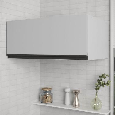 Imagem de Armário Aéreo Maior Profundidade Porta Basculante 70cm Nara Cabecasa Madeiramadeira Cinza Claro