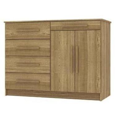 Imagem de Comoda Sapateira 5 Gavetas 2 Portas Sirius Nature/Brisa - VLR - Vila R