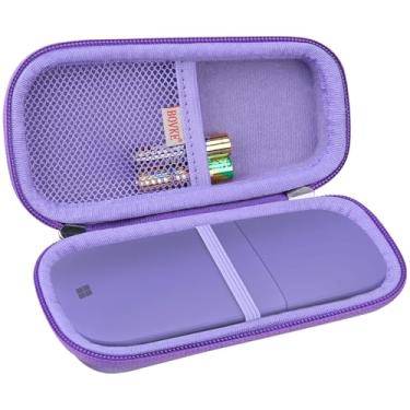 Imagem de BOVKE Capa protetora de substituição para Microsoft Arc Touch Mouse sem fio EVA rígido à prova de choque bolsa de armazenamento de viagem, lilás