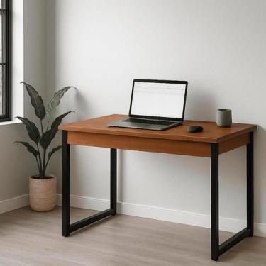 Imagem de Mesa de Computador Escritório Estilo Industrial Moderna Estrutura em A