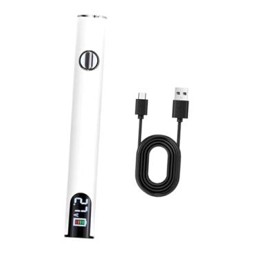 Imagem de MERIGLARE Kit de ferro de solda com bateria, caneta mini LCD digital, caneta de solda sem fio, recarregável via USB para fixação de eletrônica, Branco