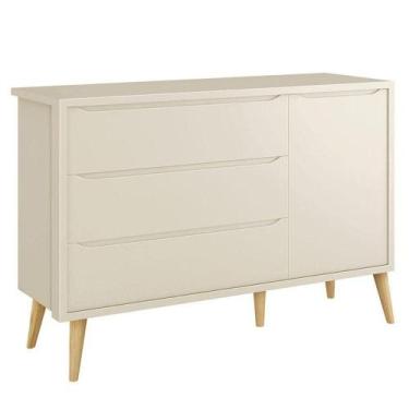 Imagem de Cômoda Infantil Theo 1 Porta Areia Com Pés Madeira Natural - Reller - 