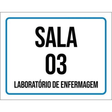 Imagem de Kit 3 Placas Sala 03 Laboratório Enfermagem 27X35 - Sinalizo