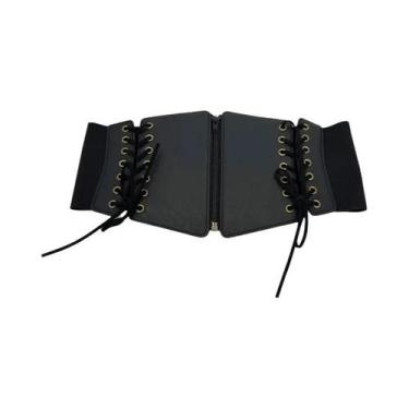 Imagem de Cinto Corset Punk Gótico Feminino Com Cadarço, Faixa Elástica Modelado