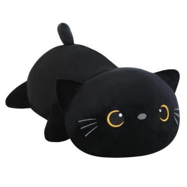 Imagem de Brinquedo de pelúcia SQEQE Weighted Black Cat 60 cm para crianças e ad