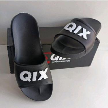 Imagem de chinelo qix nuvem slide full preto e branco tam 33-34
