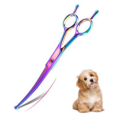 Imagem de Tesoura de tosa para cães DRGSKL 7" curva em aço inoxidável