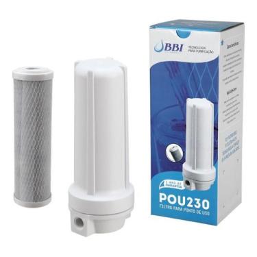 Imagem de Filtro Agua 9 3/4 Pou Carvão Ativado Bbi 230 Com Torneira, Branco
