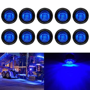 Imagem de KEING Pacote com 10 mini luzes de LED azul lacradas à prova d'água, 1,9 cm, 12 V, para reboque, caminhão, ônibus, caminhão, van, quadriciclos, caminhão, caravana, caravana, 5 anos de garantia