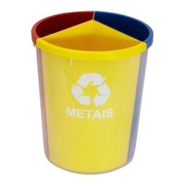 Imagem de Lixeira Mix Com 3 Divisões Para Coleta Seletiva - JSN