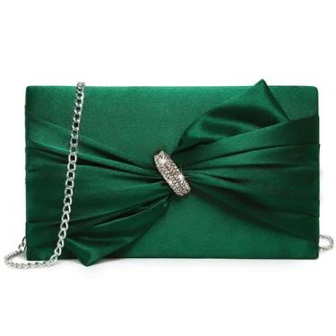 Imagem de Bolsa de noite Dasein Elegant Satin Bow Lap com strass