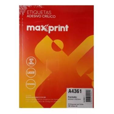 Imagem de Etiqueta Inkjet Laser A4 361 46,5 X 63,5 Maxprint 18 Etiquetas Fl