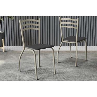 Imagem de Cadeira Sala De Jantar Portugal 2c007nk Aço Kit 2 Uni Niquel-preto 110 - Kappesberg