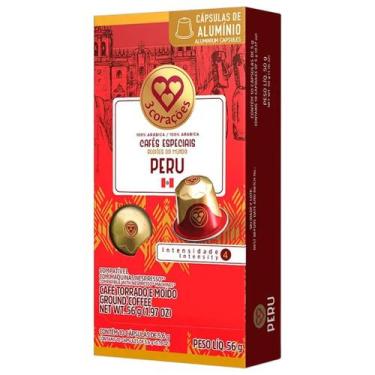 Imagem de Café em Cápsulas Regiões do Mundo Peru 3 Corações 10un