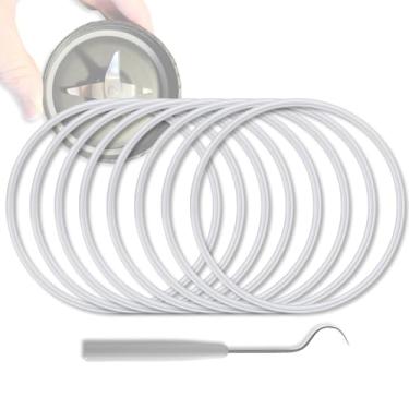 Imagem de 8 x juntas de tampas de copos com 1 x gancho de crochê para peças de reposição Magic Bullet de 250 W, acessórios Magic Bullet