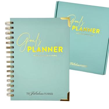 Imagem de Planejador de objetivos sem data, organizador diário e semanal e planejador de produtividade com planilhas de definição de metas, diário de listas de tarefas, páginas de anotações e ideias, tamanho A5