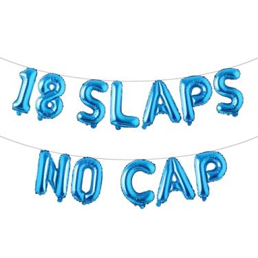 Imagem de Faixa de balão multicolorida com 18 tapas, sem tampa, suprimentos para festa de 18 anos, ideias, presentes e decorações (18 fitas sem tampa azul)