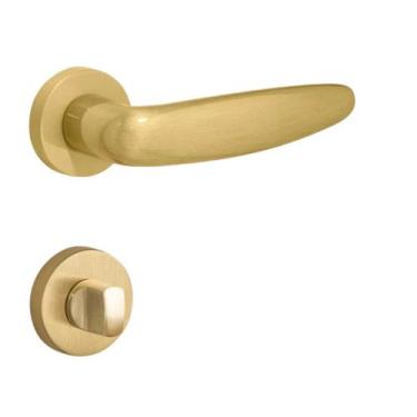 Imagem de Fechadura Design Otto Banheiro 55mm Roseta Latão Acetinado Lockwell