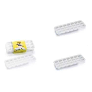 Imagem de Forma Gelo Empilhável 21divisórias Extra Forte Kit 3 Formas - Keita