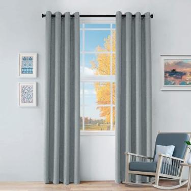 Imagem de Superior Cortinas semiblackout Senna – Design texturizado sólido vintage – 132 x 213 cm – Cabeçote com ilhós – Cortinas com bloqueio solar e escurecimento de ambiente para quarto, sala de estar