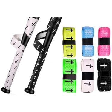 Imagem de Dkaooel 6 peças de fitas cruzadas para taco de beisebol, 1,5 mm, fita pré-cortada e completa de softball, envoltório de taco de beisebol antiderrapante, para alças multiesportivas (6 cores)