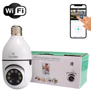 Imagem de Câmera Bulbo Segurança WiFi Robô 360 Panoramica Controle App