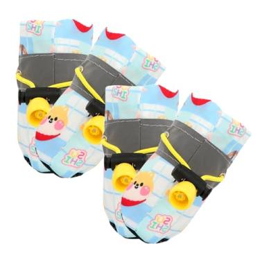 Imagem de Botas para Cães - 4 Pares de Meias para Patas com Cordão,Botas para Neve Impermeáveis para Cães - para Praia Caminhadas Relva Neve Exterior Inverno Chuva Interior Pavimento