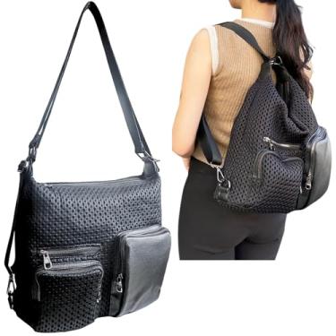 Imagem de KUKEANVO Mochila sacola conversível, Preto, M