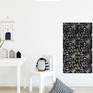 Imagem de Adesivo Lousa Infantil Desenhos Fofos 0,58x1,00m  - TACOLADO PAPEL DE 