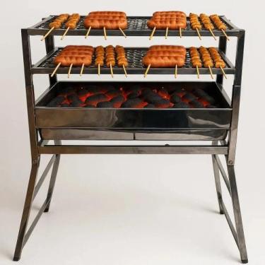 Imagem de Churrasqueira A Carvão De Inox Portatil Alfa Suportel Cor:Inox, Inox