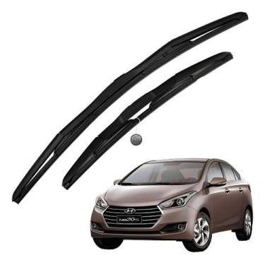 Imagem de Kit Par Palheta Limpador Parabrisa Silicone VCLEAR Hyundai HB20 HB20s 