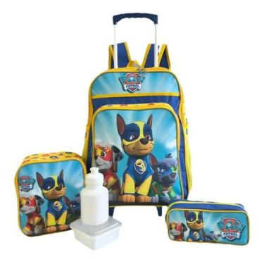 Imagem de Kit Mochila Patrulha Canina Super Filhote Bolso Rodinha M F5