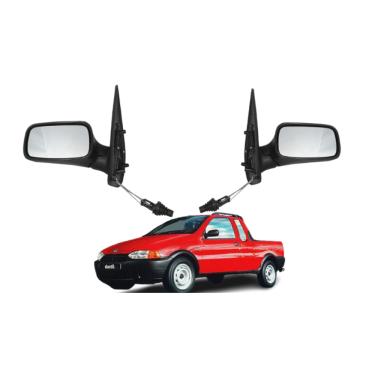 Imagem de Par Retrovisor Fiat Palio Strada Ed Edx El Lx 1.0 1.5 1.6 geração 1 duas portas 1996 1997 1998 1999 2000