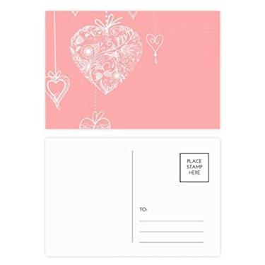 Imagem de Conjunto de cartões postais de Dia dos Namorados com flores de coração rosa