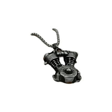 Imagem de Corrente e pingente Aço Inox Motor V2 Chopper Custom Harley