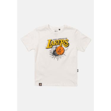 Imagem de Infantil - Camiseta NBA Juvenil Air Ball Los Angeles Lakers Off White  menino