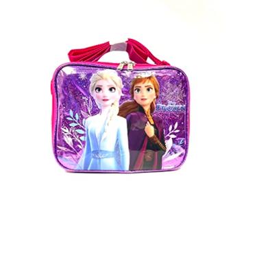 Imagem de Ruz Lancheira Disney Frozen com isolamento roxo brilhante com Elsa e Anna (B04557)