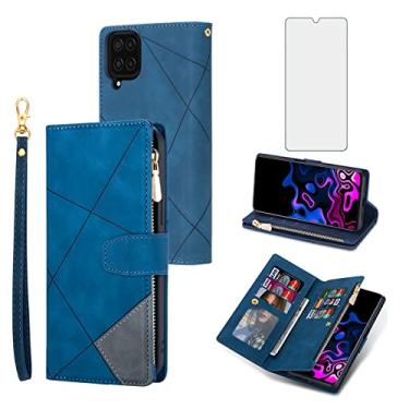 Imagem de Asuwish Capa de telefone para Samsung Galaxy A42 5G capa carteira com protetor de tela de vidro temperado e alça de pulso couro flip zíper suporte para cartão de crédito celular A 42 G5 42A S42 4G