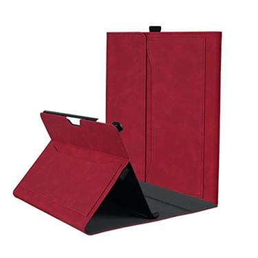 Imagem de Capa para Microsoft Surface Pro 11 / Pro 10 / Pro 9 de 13 polegadas, carteira de visualização de vários ângulos com bolso e suporte de caneta, compatível com teclado tipo capa. (vermelho)