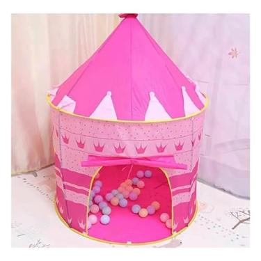 Imagem de Barraca Cabana Infantil Dobravel Castelo Para Meninos e Meninas Tenda (Rosa)