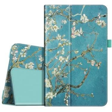 Imagem de Capa fólio Fintie para Samsung Galaxy Tab E 9.6, capa de couro vegano premium de ajuste fino para Tab E/Tab E Nook 9,6 polegadas (PM-T560/T561/T565/T567V), Z-Blossom