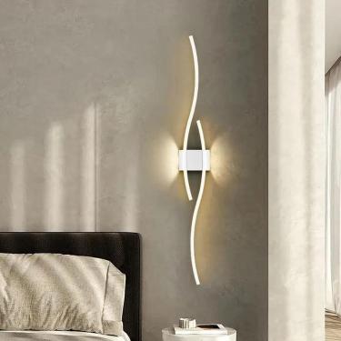 Imagem de Arandelas de parede LED modernas, iluminação de penteadeira preta 3000-6000k, luminárias montadas na parede, para quarto, sala de estar, corredor, cabeceira de hotel, lâmpada de parede de de