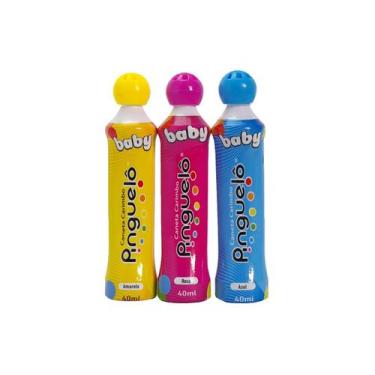 Imagem de Kit 3 Canetas Carimbo Pinguelo Baby 40ml -  Cores Cmik - Pinguelô