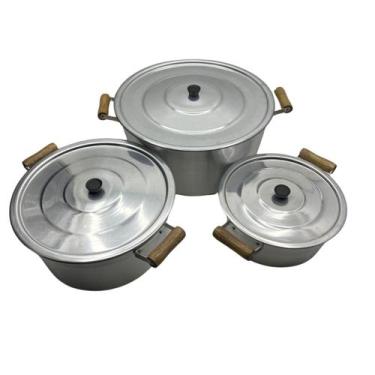 Imagem de Jogo de Panelas Grandes Evento - Hotel 26cm - 32cm - 40cm - Alumínio F